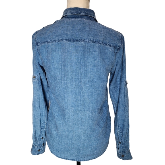 Ralph Lauren. Vintage, Indigo dyed linen top Size small - Picture 3 of 7